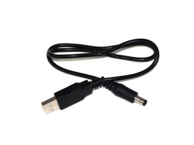2m black 22AWG usb connector to dc jack power cable 