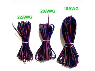 5M 10M 4-Pin RGB 18AWG 20AWG 22AWG Electric Extension Wire Cable 