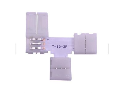 10mm 3pin L T X shape solderless connector 3way T type connector for WS2811 2812 CCT led strip connector 