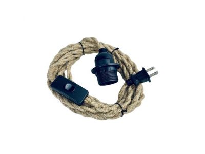 Pendant Light Cord Kit 15FT Hemp Rope With Switch/303 cord line switch Plug Lamp Holder Socket Vintage Hanging Lighting /Lantern Cord E26/E27 