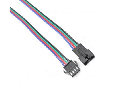 JST SM 2.50mm Pitch LED Strip Wire Connectors 4 Pins Male Female Cable for RGB Strip