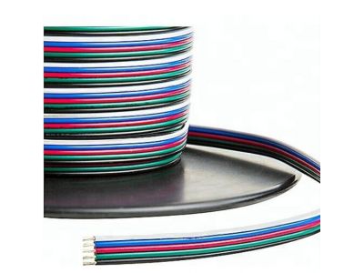 22AWG 20AWG 18AWG UL2468 5 pin Flat Electrical Wire Cable for RGBW led strip