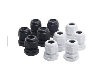 IP68 PG7 for 3-6.5mm PG9 PG11 electrical cable insulation PG13.5 PG16 PG19 Wire Cable White Black Waterproof Nylon Plastic Cable Gland Connector 