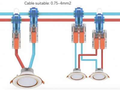 T type self-stripping connector suitable lighting fixture