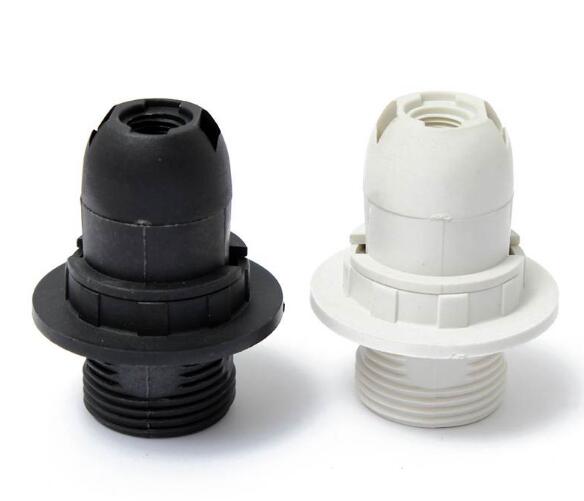 DIY E14 lamp holder/plastic bulb socket e14 half thread with cap and ring