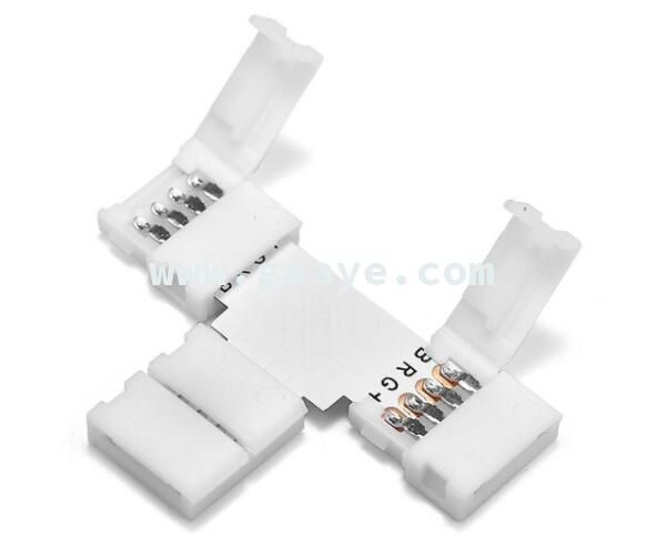 4 Pin T Shape Angle LED Strip Connector PCB Free Welding For SMD 3528 5050 RGB LED Strip Lights
