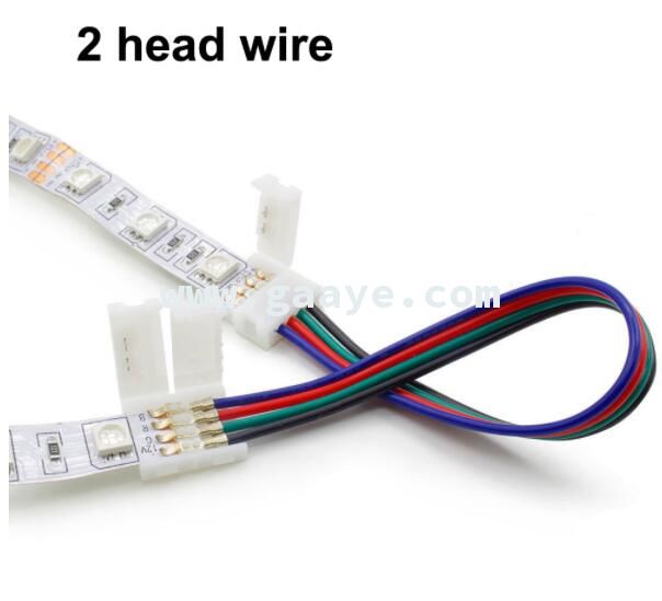 8mm 10mm 4 Pin 3528 2835 5050 Wire RGB Single Color solderless LED PCB board wire connectors