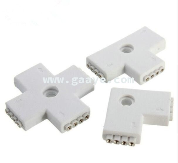 4 Pin LED Connector L / X / T Shape Connection Extension Wire For RGB LED Strip Light
