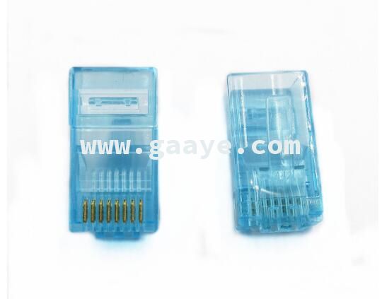 Colorful 8 pin cat6 unshielded crystal head rj45 network connector
