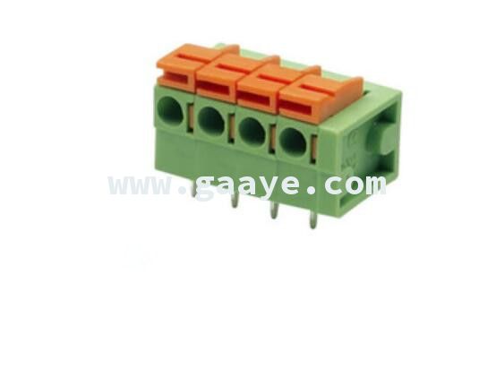 green screw terminal block connector with 4 poles