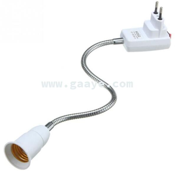 E27 Light Lamp Bulb Holder Flexible Extension Converter Switch Adapter Socket EU/US Plug