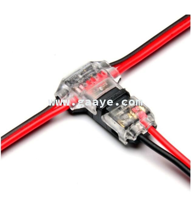 2 Pin dc/ac 300v 10a 18-22awg no welding no screws Quick Connector cable clamp Terminal Block 2 Way Easy Fit for led strip 