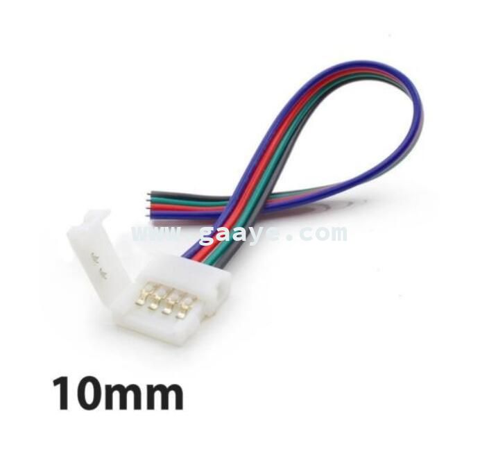 4 Pin 10mm Rgb 5050 3528 Led Strip Light PCB Solderless Connector Cable 
