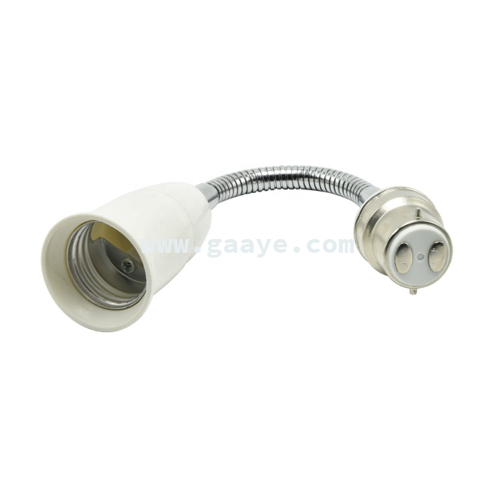 B22 to E27 Flexible Extension Lamp Holder Converter 20cm E27 Screw Bulb Bases LED Light Socket to Fit B22 to E27 Holder Adapter 