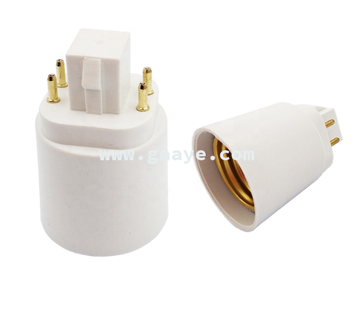 4P G24 to E26/E27 Adapter GX24Q CFL Light Socket Adapter G24q to Screw Lamp Bulb Holder Converter