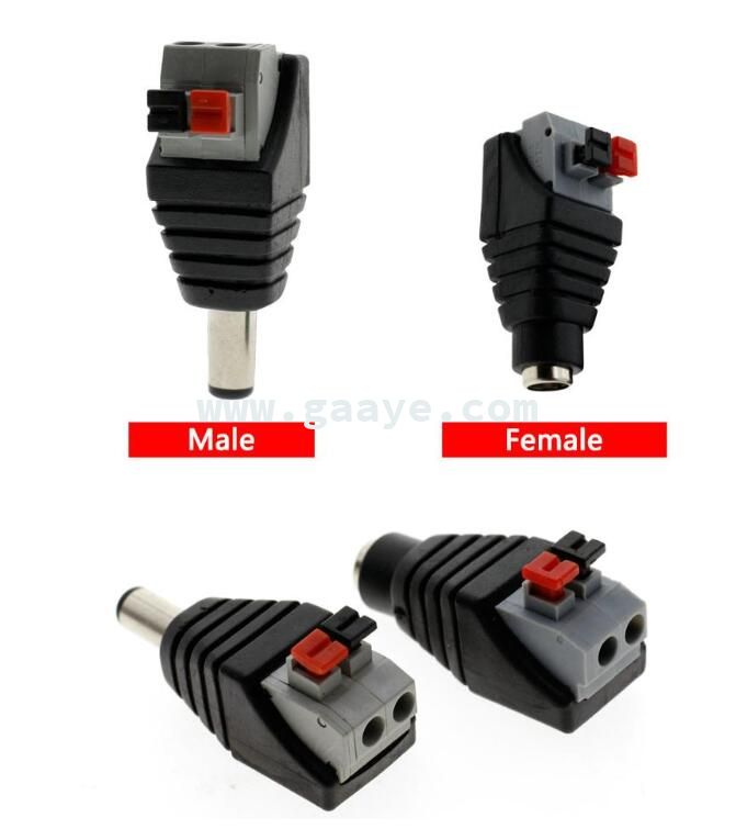 2.1*5.5mm DC Power Jack Adapter Plug Connector for 3528/5050/5730 single color led strip 