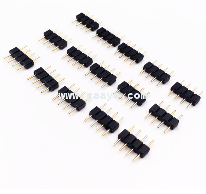 Factory directly supply 1000pcs 4 pin rgb connector, pin header, for LED RGB strip light connector 