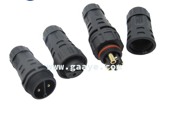 2 3 4 pin screw type led light power cable waterproof connector 