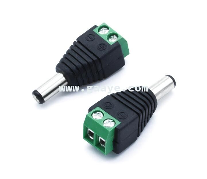 Screw Plug Adapter Cord Female 10A 2 pin 12V male Power Jack DC Connector