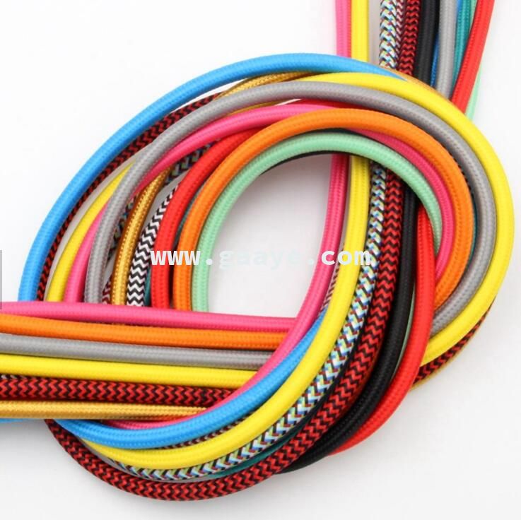 CE VDE SAA 2 Core Electrical Textile Wire Fabric Braid Cable