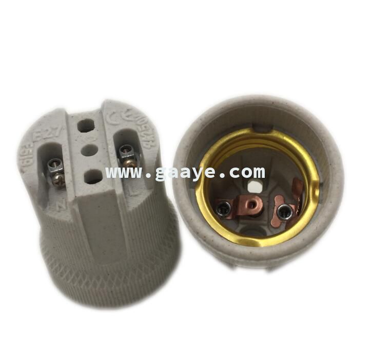 High Quality China manufacturer electric threaded decorative socket F519 ceramic E27 Lamp Holder 