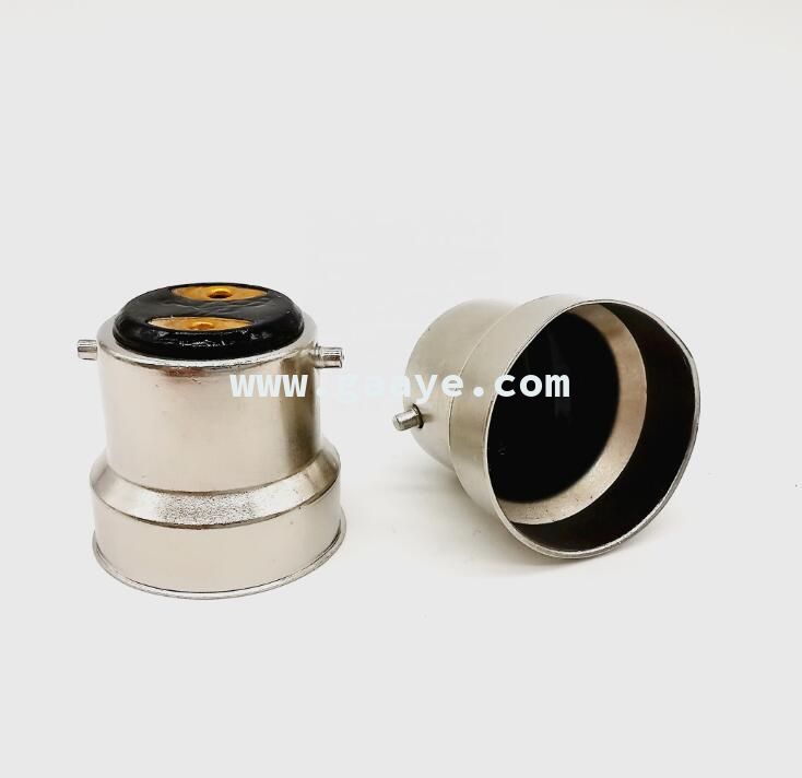 nickel plated B22D lamp cap B22D 25*26 three contact points lamp bulb holder with body material copper B22d lamphloder B22D 