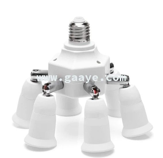E27 to 6 E27 lamp base Splitter Socket Holder Bases Lamp Converter 