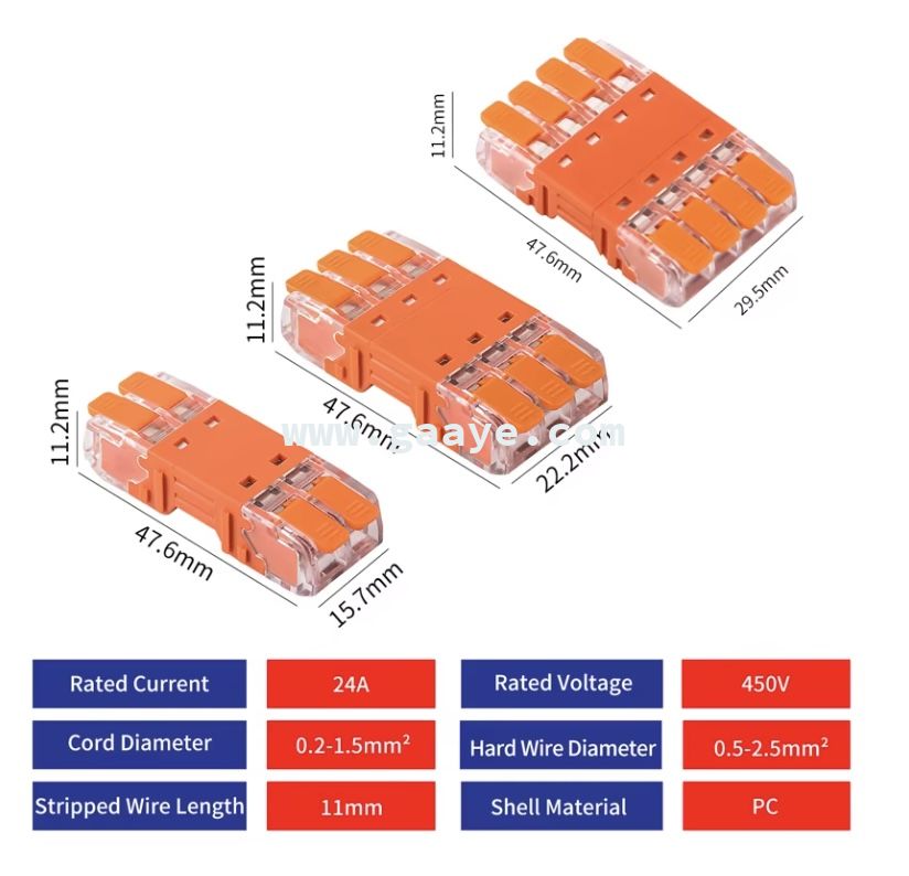Compact Pluggable Male Female Terminals Universal Blocks