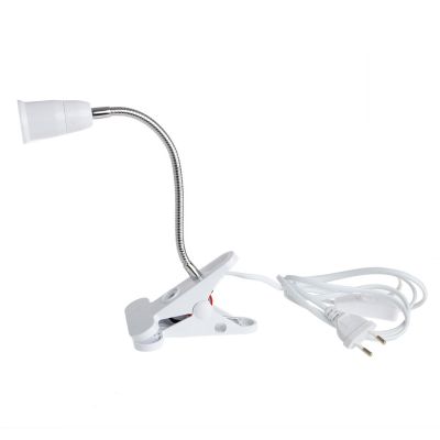 Flexible Lamp Holder Clip E27 Base w/ On off Switch Lamp Type Holder for Desk Lamp