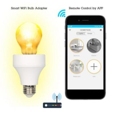  WiFi Smart Light Bulb Adapter Lamp Holder Convenient APP Remote Control Bulbs Adapter
