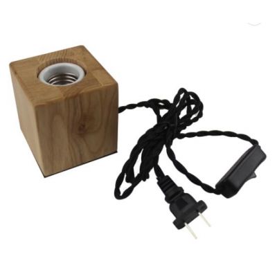 E27 Socket 1.5M Cable Wooden Led Lamp Stand with Switch and Plug