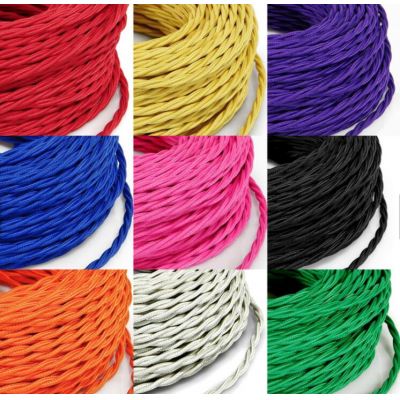 Decorative Lighting Accessories Electrical Fabric Cable Cotton Textile Cable Twisted 2/3 Core Braided Electrical Wire Cord