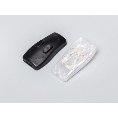 Two Way Plastic Black Inline Lamp Switch