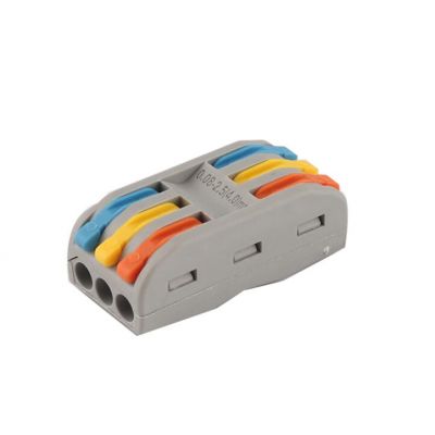 Lever-nuts 3 conductor COMPACT Push Wire Connector terminal connection 