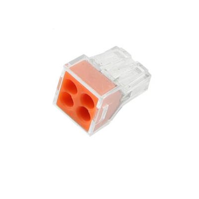 Push-Wire Connector For Junction Boxes 4-Conducts Terminal Block