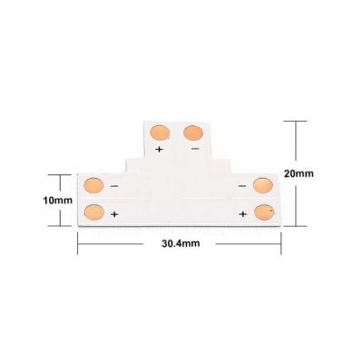  LED Strip 10mm 2 Pin Cross L T Shape Connectors For SMD 5050 5630 Single Color LED Strip Light 