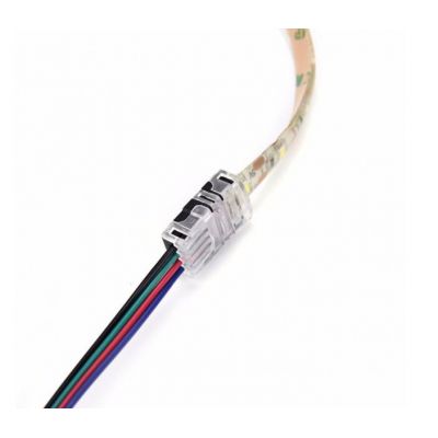 for 10mm 5050 5630 RGB 4Pin LED Connector Waterproof LED Tape Light Strip to Wire Connection Conductor 