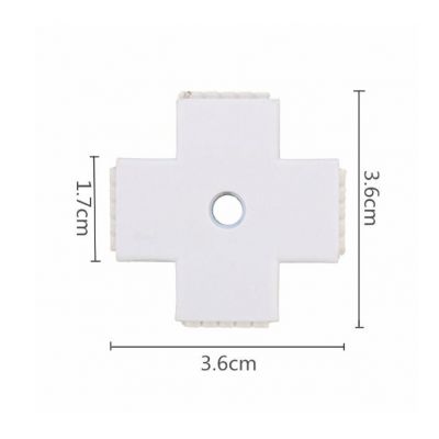 Cross Type L Shape 4 Pin Quick Splitter Right Connector for 5050 3528 RGB LED Strip Light 