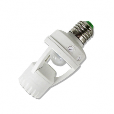 E27 to E27 infrared sensor lamp holder adapter, PIR sensor socket converter, infrared motion sensor socket adapter 