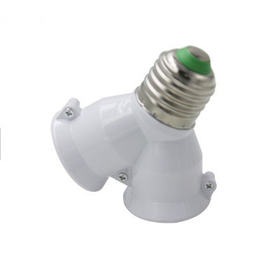 E27 2 Splitter Adapter Converter Socket LED Y Shape Light Lamp Bulb Splitter Adapter Converter 2 Heads Screw Lamp Base Holder 