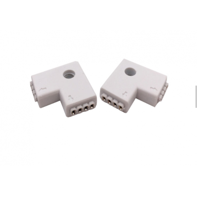Best selling 5050 RGB L shape 4pin Corner Splitter Connector 