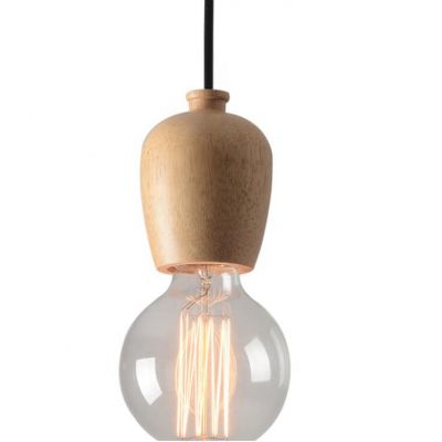 1 light wooden holder E26/E27 Island hanging lamp Indoor DIY modern led home edison bulb mini pendant light