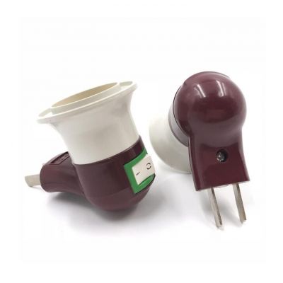 US Plug On/Off Switch E27 Screw Light Bulb Base Lamp Holder Socket Adapter 