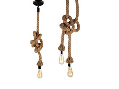1M 2 bulbs Vintage Hemp Rope Pendant Light E27 Creative Pendant Lamp For Cafe Decoration 