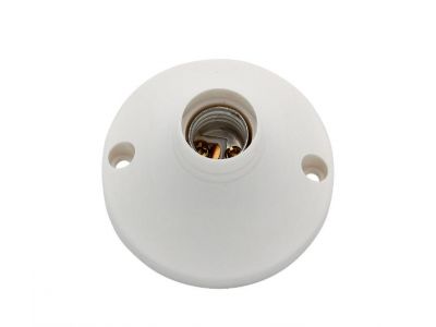 Small Round Lamp Holder Light Display Stand lamp holder for vanity mirror E27 Screw Cap Flat Socket E14 White Lamp Holder