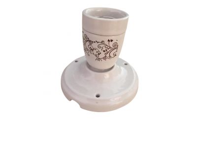 electric threaded decorative socket F519 ceramic E27 Lamp Holder 